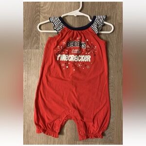 Celebrate! Girl’s Size 12 Months Red Romper Say’s ‘Daddy's Little Firecracker'